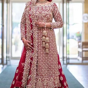 เดรสยาวแบบดั้งเดิมของอินเดีย/ปากีสถานที่สวยงามสง่างามสำหรับเจ้าสาว Kurta lehenga อะซิเตตยาว - Product Image 3