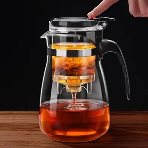 Tetera de Vidrio de 750 ml <span class=keywords><strong>con</strong></span> Infusor y Tapa, Diseño Moderno para Oficina, Accesorios para Café y Té - Product Image 3