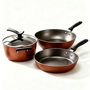 Lot de 3 ustensiles de cuisine en fer antiadhésifs, vente en gros d'usine, logo personnalisé, sans PFOA, nouveau style chinois, avec couvercle en verre, ensemble de cuisine professionnel - Product Image 6