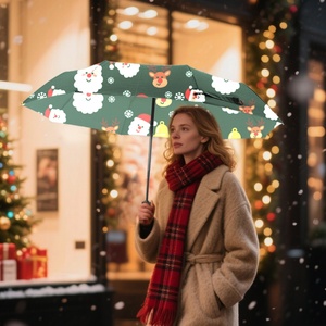 Waterproof Folding <b>Umbrella</b> Christmas Designs Customized Color Fully-<b>Automatic</b> Opening for Business Gifts Corporate Events - Product Image 3