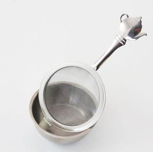 Filtro per Caffè in Acciaio Inox a Maglia Fine, Infusore per Tè a Forma di Teiera <span class=keywords><strong>con</strong></span> Manico, Regalo Speciale <span class=keywords><strong>con</strong></span> Vassoio Raccogligocce - Product Image 5