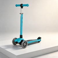 Trottinette LED Cockatoo Rocket Racer pour enfants de 3 à 12 ans, capacité de 50 kg, 4 hauteurs réglables, roues en PU clignotantes, plateau antidérapant