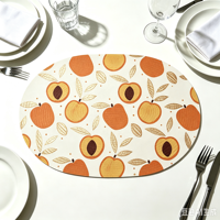 Set de table classique en PVC tissé irrégulier imprimé fruits TUOTU PP001 30x45cm pour hôtels, résistant à la chaleur, écologique, facile à utiliser