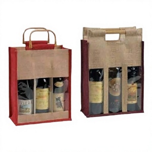 Eco-Friendly Jute Wine <b>Bag</b> – Reusable Wine <b>Bottle</b> Carrier & <b>Gift</b> <b>Bag</b> - Product Image 1