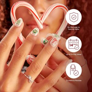 Uñas Postizas KISS <span class=keywords><strong>Fantasy</strong></span> Holiday, Forma Almendrada, Color Rojo Carol You, Mediano, Sin Daño, Uñas Naturales, Acrílico Rosa (2g), Mini Lima de Uñas, Manicura - Product Image 3