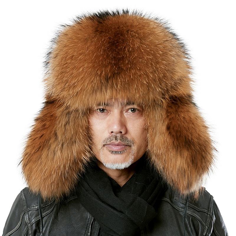 Berretto di pelliccia uomo inverno vera pelliccia Bomber cappello