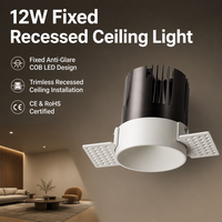 Plafonnier LED COB moderne 12W sans cadre, luminaire encastré 75mm pour intérieurs bois et métal LP-FX7584-RTB-23-1