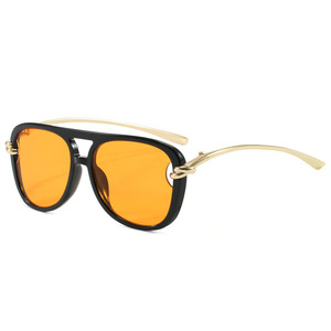 Lunettes de soleil style pilote, monture rectangulaire, protection UV400, monture complète, unisexe, protection solaire pour adultes - Product Image 1