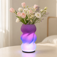 Lampe de table moderne multicolore en ABS imprimée en 3D, vase abstrait décoratif USB, veilleuse RGB, fleur hydroponique pour salon