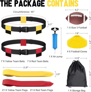Drapeaux d'équipe de football de haute qualité, ceintures noires ajustables personnalisées, drapeaux d'équipe de football à boucle et crochets, accessoires vestimentaires, velcro - Product Image 3