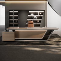 Bureau de direction moderne de luxe en forme de L, durable, écologique, poste de travail pour PDG, facile à assembler