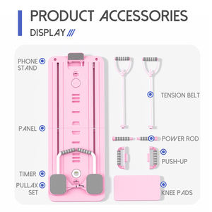 Nueva Tabla Abdominal Plegable de PP para Pilates con Soporte para Teléfono, Equipo Multifuncional de Fitness para el Hogar, Morado/Rosa/Negro - Product Image 3