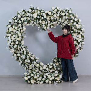 Arco Floral en Forma <span class=keywords><strong>de</strong></span> Corazón con Flores, Arreglo Floral, Arco Rojo en Forma <span class=keywords><strong>de</strong></span> Corazón, Rosa <span class=keywords><strong>de</strong></span> Seda, Arco <span class=keywords><strong>de</strong></span> Corazón <span class=keywords><strong>de</strong></span> Amor <span class=keywords><strong>para</strong></span> Decoración <span class=keywords><strong>de</strong></span> Bodas - Product Image 4