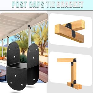 Soporte <span class=keywords><strong>para</strong></span> Tapas <span class=keywords><strong>de</strong></span> <span class=keywords><strong>Postes</strong></span> <span class=keywords><strong>de</strong></span> Pérgola Exterior 4x4, Soporte Superior <span class=keywords><strong>de</strong></span> Alta Resistencia |   <span class=keywords><strong>Para</strong></span> conectar la viga al poste - Product Image 5