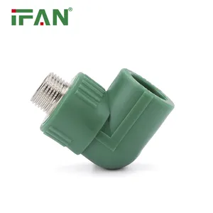 IFAN Dark Green PPR Pipe Fitting Plumbing Water Tube Connector 90 Degree Elbow Pipe Fittings Thread PPR Fitting