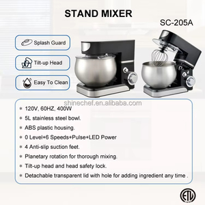 เครื่องผสมอาหารแบบตั้งโต๊ะ Shinechef Kitchen Robot Planetary ความจุ 5 ลิตร ผลิตจากสแตนเลส กำลังไฟ 1000 วัตต์ ดีไซน์หัวเอียง สำหรับใช้ในครัวเรือน ผลิตตามแบบ OEM เครื่องผสม<span class=keywords><strong>แป้ง</strong></span>/เค้กไฟฟ้า - Product Image 6