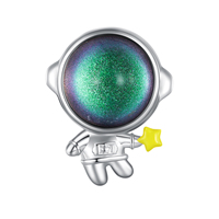 Bracelet d'astronaute en argent S925, perles de rêve, vaisseau spatial, planète, pierre de lune, pendentif DIY, accessoires