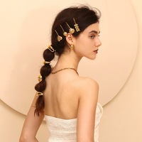 Jepit Rambut Gaya Tali Jam Tangan Custom, Lapisan Emas 18K, Baja Anti Karat, Aksesoris Rambut Unik Desain Minimalis untuk Wanita
