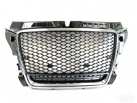 Nouvelle calandre de voiture ABS personnalisée, design RS3, pour Audi A3 S3 8P.5 8PA 2008-2012, cadre inférieur chromé, livraison rapide depuis les États-Unis