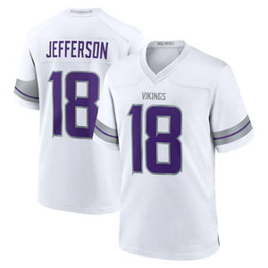 Nuova Stagione 2025 Minnesota 9 J.J. McCarthy 18 Justin Jefferson 84 Moss 4 Cook Maglie da Football Americano Cucite all'Ingrosso - Product Image 5