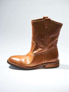 <strong>Women's</strong> Maillard Western <strong>Boots</strong> Italian Horsehide Vintage Washed Handmade V-Cut Ankle Block Heel Autumn Winter <strong>Genuine</strong> <strong>Leather</strong> - Product Image 3