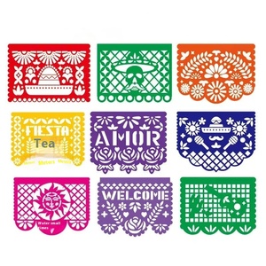 DAMAI Colorful Mexican Party Decorations Banner with Papel Picado Day of the Dead Flag Banner Hanging Decor Home Party Supplies - Product Image 4