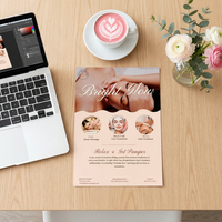Impression personnalisée de flyers de spa de haute qualité, finition brillante, brochure promotionnelle pour salon de beauté, petit MOQ
