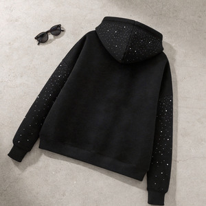 Sweat à capuche <span class=keywords><strong>pour</strong></span> homme avec sublimation, strass, fermeture éclair, design scintillant sur toute la surface, style Y2K, en <span class=keywords><strong>coton</strong></span> et polyester - Product Image 4