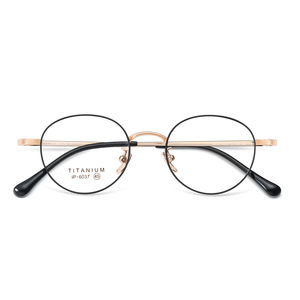 Montures de lunettes rétro rondes en titane pur 6037 légères, monture complète unisexe pour adultes, origine Shenzhen - Product Image 4