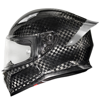 Casque de moto intégral en fibre de carbone 12K noir - Prêt à l'emploi - Certifié DOT et 3C - Unisexe - Direct usine