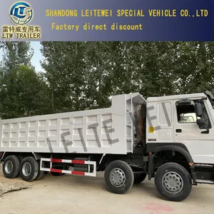 Chinesischer RHD oder LHD Sinotruk HOWO375 HP 371HP Gebraucht 6 X4 8 X4 Muldenkipper mit Kran 40ton Heavy Tipper Truck