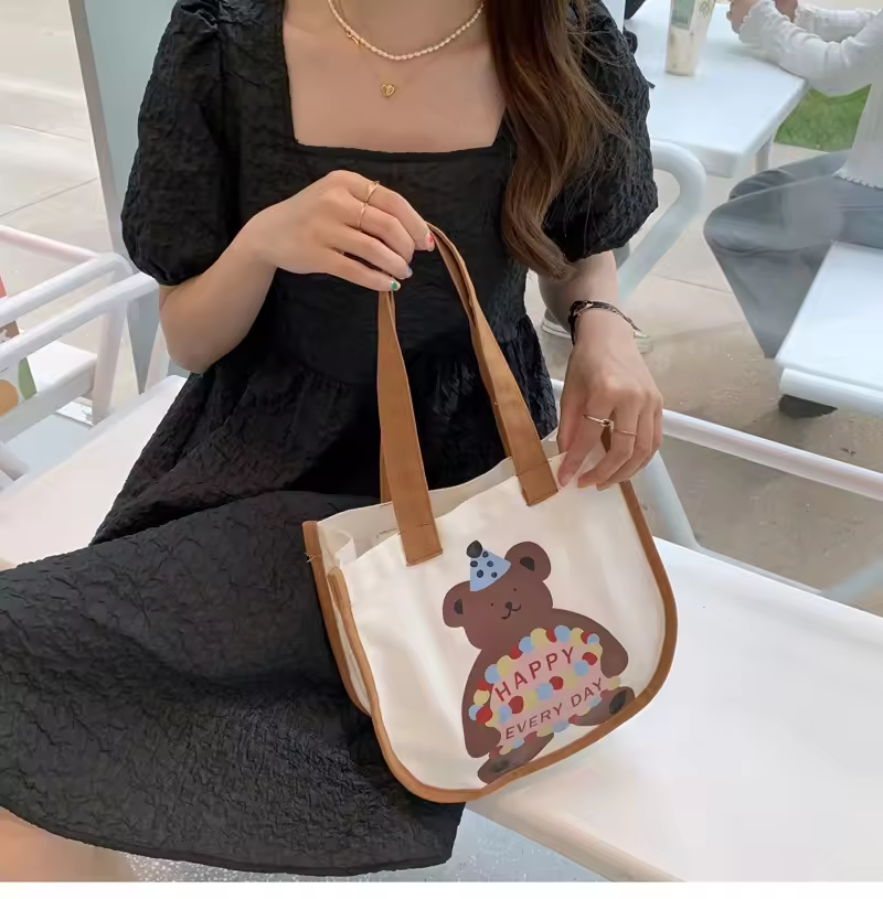 factory cheap price printed pattern canvas tote bag reusable bag cotton black and white canvas tote vest bag