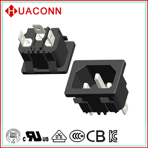 New AC Ổ cắm điện huaconn thiết bị đầu vào bảng điều chỉnh độ dày 2.0mm với 4.8mm/6.3mm thiết bị đầu cuối 16A 250V C14 với PCB Pin cho nồi - Product Image 4