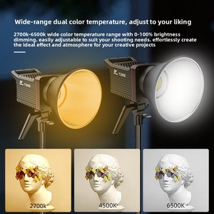 Luz de Video LED Bicolor de 300W, 2700K-6500K, Regulable, Iluminación de Estudio para Fotografía, Luz Continua para Transmisión en Vivo en YouTube - Product Image 4