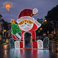 Arche lumineuse géante LED Père Noël, décoration de Noël, arche commerciale extérieure pour centre commercial, rue de ville