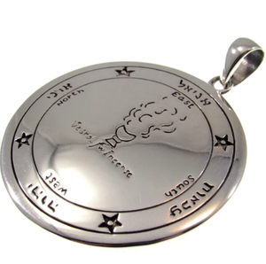 Círculo de acero inoxidable 316l para la consagración de las estrellas colgante hecho a mano sello de Salomón amuleto talismán celestial - Product Image 2