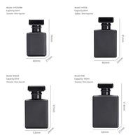 Flacons de parfum carrés de luxe en verre, 30ml, 50ml, 100ml, vides, noirs, avec bouchon à vis, pour emballage cosmétique et diffuseur - Vente en gros