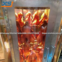 Four à poulet rotatif de canard de rôtissoire à gaz automatique professionnelle en acier inoxydable