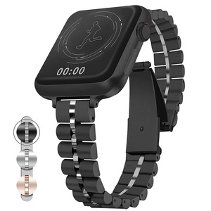 Correa de reloj de acero inoxidable de lujo dorada personalizada Coolyep para <span class=keywords><strong>Apple</strong></span> <span class=keywords><strong>Watch</strong></span> correa de acero inoxidable para iWatch Series 7 6 5 4 3 <span class=keywords><strong>2</strong></span> 1 SE - Product Image 5