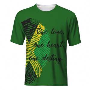 Maglietta nera con stampa radice della bandiera della Giamaica per i ragazzi unica maglietta personalizzata Plus Size in bianco maglietta Casual da uomo di alta qualità - Product Image 2