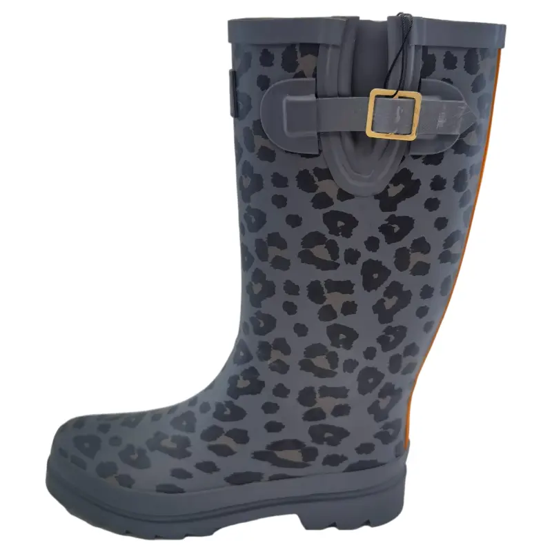 Fashionable Leopard Printing Women Wellington Boots Original Tall Rainboots Snow Wellies New Lady Shoes