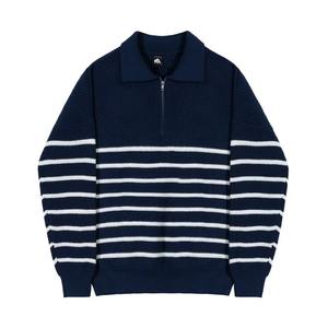 Sweat-shirt décontracté rayé de style polo pour hommes, <span class=keywords><strong>pull</strong></span> tricoté haut de gamme et exclusif pour hommes avec col - Product Image 6