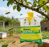 Piège à guêpes jetable jaune pour extérieur, sac attrape-guêpes suspendu pour le contrôle des nuisibles du jardin, lutte contre les guêpes jaunes