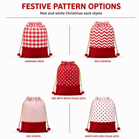 Sac cadeau de Noël, grand sac à cordon de serrage, sac du Père Noël rouge à pois, sac cadeau de Noël réutilisable avec cordon de serrage pour les cadeaux de fêtes