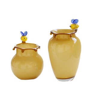Vaso Decorativo in Vetro Stile Francese Minimalista con Ape Gialla per Composizioni Floreali da Tavolo Idroponiche - Stile Nordico - Product Image 5