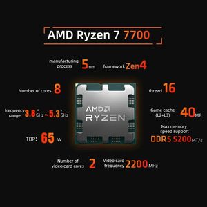 Nuevo Procesador AMD para Servidor de 7 7700, 16 Núcleos, 16 Subprocesos, Desbloqueado, 3.8GHz, Socket 370, 64 Bits, con 30MB de Caché L3, en Bandeja y Caja - Product Image 5