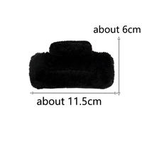 11cm velours carré en peluche Haarklammer coréen doux moelleux couleur unie griffe de requin mignon Rectangle creux mode cheveux accessoires