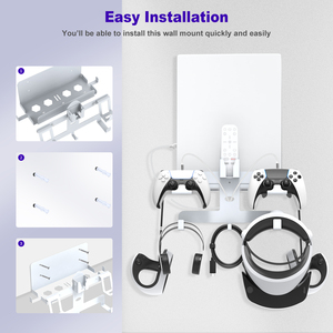 Soporte de pared de súper almacenamiento para <span class=keywords><strong>PS5</strong></span> y <span class=keywords><strong>PS</strong></span> <span class=keywords><strong>VR2</strong></span> | Diseño de metal con carga dual tipo C - Product Image 5