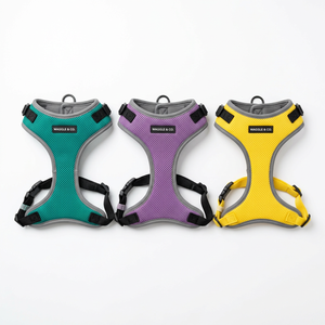 Harnais pour chien en maille réfléchissante, respirant, anti-traction, à enfiler, laisse pour chiot, réglable, maille douce réfléchissante pour chiens de petite et moyenne taille - Product Image 4