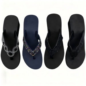 Sandales compensées pour femmes à plateforme, avec lanières ornées de cristaux et de strass, élégantes, pour l'été, logo personnalisé - Product Image 1